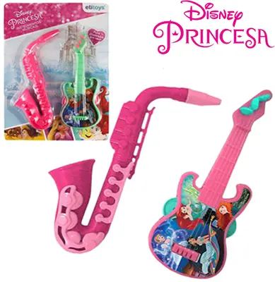 KIT MINI INSTRUMENTO MUSICAL INFANTIL COM 2 PECAS PRINCESAS DISNEY