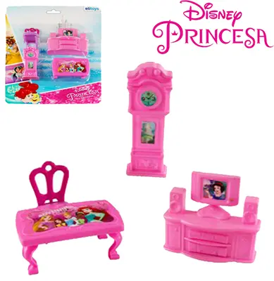 KIT MOVEIS INFANTIL COM ACESSORIOS COM 4 PECAS PRINCESAS DISNEY