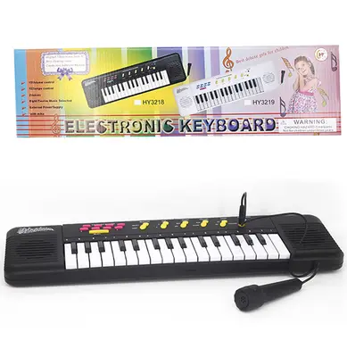 TECLADO / PIANO MUSICAL INFANTIL COM MICROFONE MEU RITMO A PILHA WELLKIDS