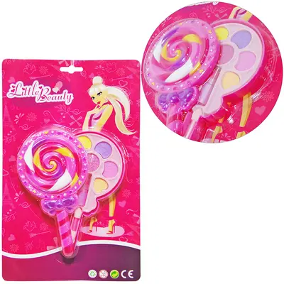 ESTOJO DE MAQUIAGEM COM SOMBRA + BATOM E PINCEL PARA BONECA LITTLE BEAUTY PIRULITO