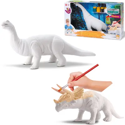 ANIMAL DINOSSAURO DE VINIL COM 6 TINTAS 25GR DINOPARK SORTIDOS NA CAIXA
