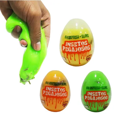 GELEINHA SLIME / GELELE OVO SURPRESA INSETOS PEGAJOSOS COLORS 98G