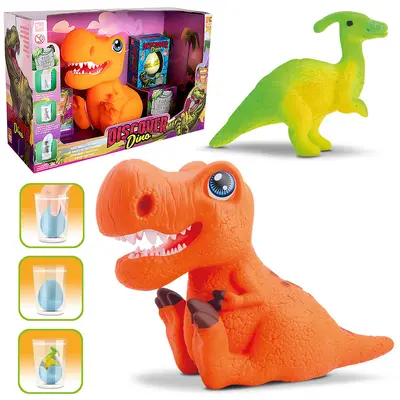 DINOSSAURO DE VINIL + OVO SURPRESA CRESCE NA AGUA DISCOVER DINO NA CAIXA