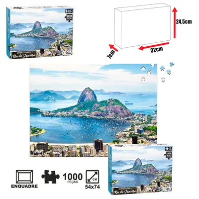 QUEBRA CABECA RIO DE JANEIRO COM 1000 PECAS 74X54CM