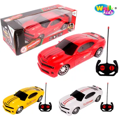 CARRO COM CONTROLE REMOTO SEM FIO CAMARO POSSANTES 7 FUNCOES COM LUZ A PILHA WELLKIDS