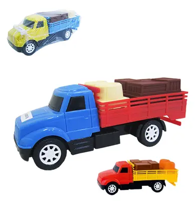 CAMINHAO CARRETA MINI COM CARGA RODA LIVRE COLORS 19,5X7,5X6,5CM