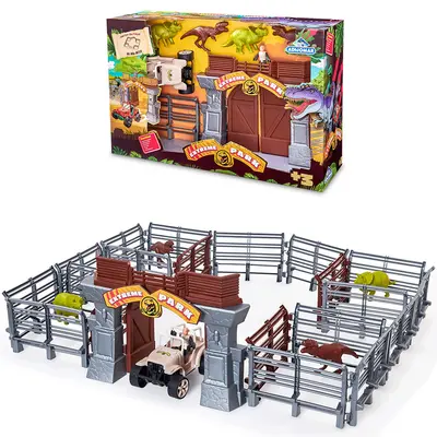 KIT PARQUE COM 4 DINOSSAUROS + BONECO E ACESSORIOS EXTREME PARK 27 PECAS NA CAIXA