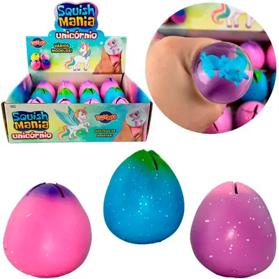 OVO DE UNICORNIO SPREM BALL SQUISH MANIA COLORS 6X5CM