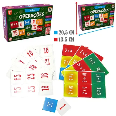 JOGO AS 4 OPERACOES MATEMATICAS COM 54 PECAS NA CAIXA