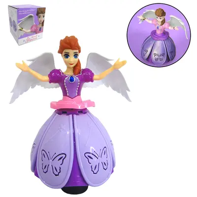 BONECA FADA BATE E VOLTA PROJETA IMAGEM MIRACLE PRINCESS COM SOM E LUZ A PILHA