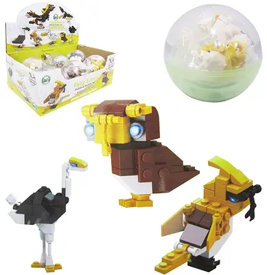 BLOCOS DE MONTAR ANIMAIS AVES SET SORTIDOS NA CAPSULA TLEG