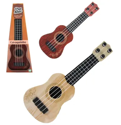 VIOLAO CAVAQUINHO DE PLASTICO POP STAR COLORS 10'' NA CAIXA