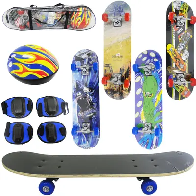 KIT SKATE COM SHAPE DE MADEIRA LIXA + TRUCK DE ALUMINIO E RODA DE PVC 70X19,5CM