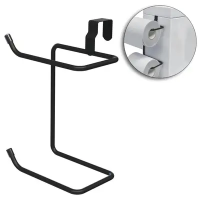 SUPORTE PORTA PAPEL HIGIENICO ARAMADO DUPLO PARA CAIXA ACOPLADA BLACK 19X13CM