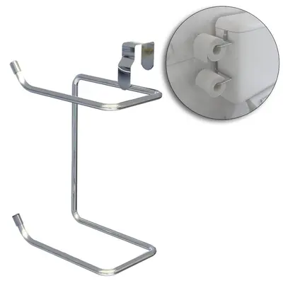 SUPORTE PORTA PAPEL HIGIENICO ARAMADO DUPLO PARA CAIXA ACOPLADA 19X13CM