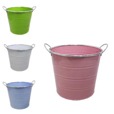 CACHEPOT DE METAL COM ALCA COLORS 5,2L 18,5X21CM DE Ø