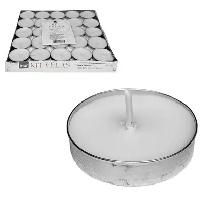 VELA DECORATIVA FLUTUANTE/RECHAUD BRANCA COM 50 PECAS
