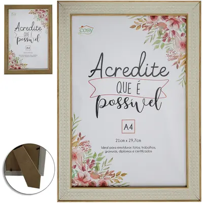 QUADRO PARA DIPLOMAS / CERTIFICADOS A4 DE PLASTICO TMD 29,7X21CM