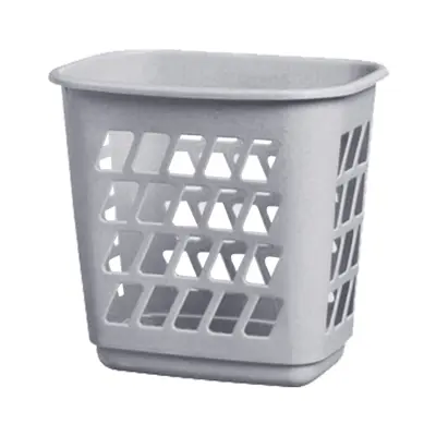 LIXEIRA CESTO DE PLASTICO RETANGULAR TELADO CINZA / PRATA 10 LT 29X27,5X21CM