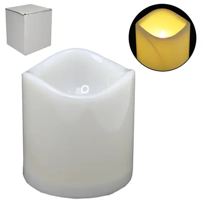 VELA DECORATIVA ELETRONICA DE LED A PILHA 7,5X7,5CM DE Ø