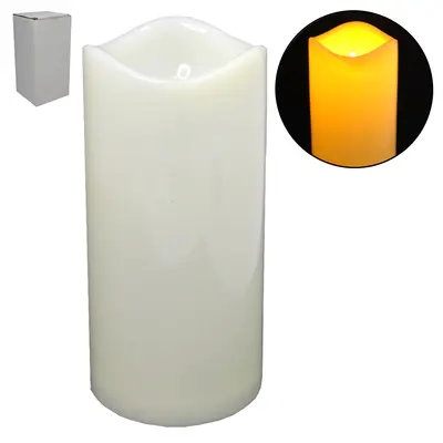 VELA DECORATIVA ELETRONICA DE LED A PILHA 14X7,5CM DE Ø