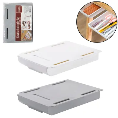GAVETA DE PLASTICO RETANGULAR AUTOADESIVO COLORS 22X15,5X3CM