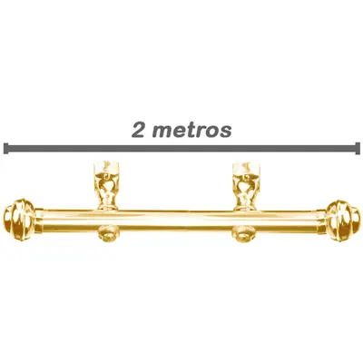 KIT VARAO 2M METALIZADO DOURADO 19MM