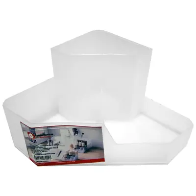 ORGANIZADOR DE PLASTICO TRIANGULAR COM 3 DIVISORIAS MULTIUSO 16,5X11,5X7,5CM