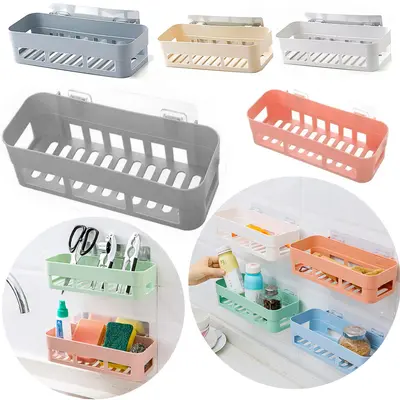 SUPORTE PRATELEIRA ORGANIZADOR DE PLASTICO RETANGULAR COM AUTOADESIVO MULTIUSO 25,7X9,7X6CM