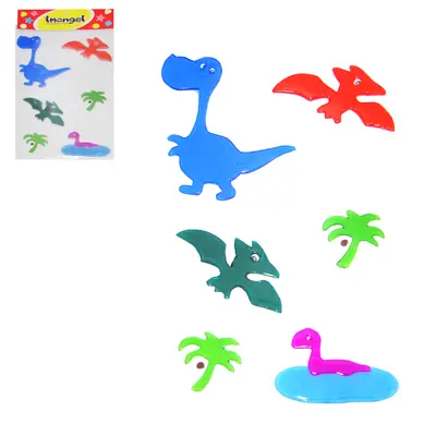 GEL DECORATIVO AUTOADESIVO SUPER DINOSSAURO COM 6 PECAS