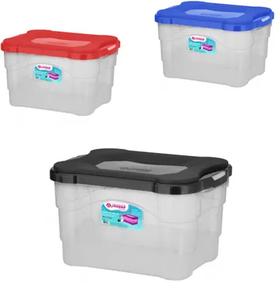 CAIXA ORGANIZADOR / CONTAINER RETANGULAR DE PLASTICO COM TAMPA COLORS 25L 27X46CM