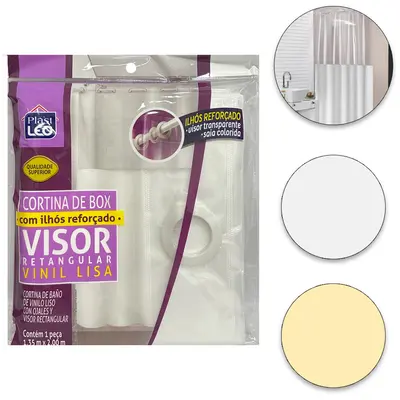 CORTINA DE BOX DE PLASTICO VINIL VISOR RETANGULAR LISA 200X135CM