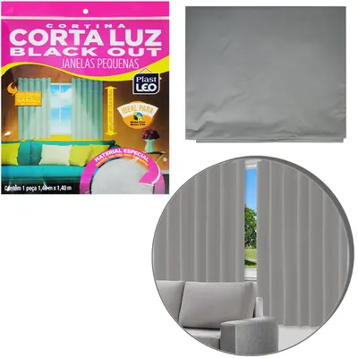 CORTINA CORTA LUZ BLACK OUT DE PVC PARA JANELAS PEQUENAS 140X140CM
