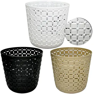 CESTO ORGANIZADOR DE PLASTICO REDONDO VAZADO COLORS 13X13CM DE Ø