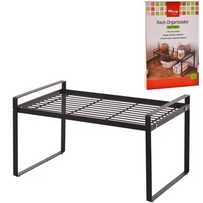 RACK ORGANIZADOR PRATELEIRA DE INOX RETANGULAR 33,2X21X18CM