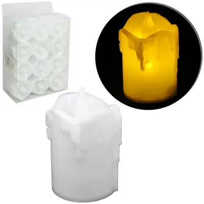 VELA DECORATIVA ELETRONICA DE LED A BATERIA COM 12 PECAS 5,5X4CM DE Ø