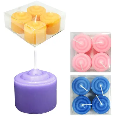 VELA DECORATIVA AROMATICA COLORS COM 4 PECAS 3X3,5CM DE Ø