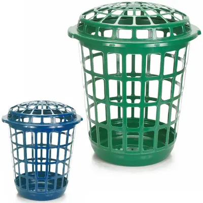 CESTO TELADO DE PLASTICO REDONDO PARA ROUPA COM ALCA + TAMPA 30L 46X38CM DE Ø