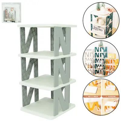 ORGANIZADOR / SAPATEIRA DESMONTAVEL DE PLASTICO COM 4 ANDARES 50X26X24CM