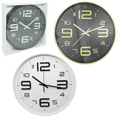 RELOGIO DE PAREDE REDONDO 30,5CM DE Ø