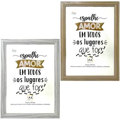 QUADRO PARA DIPLOMAS / CERTIFICADOS A4 DE PLASTICO TMD 29,7X21CM