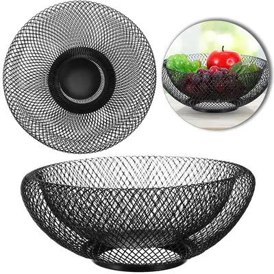 CESTA FRUTEIRA DE MESA ARAMADO REDONDA BLACK 10,5X32CM DE Ø