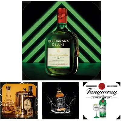 QUADRO DECORATIVO 20X20CM PLACA DE METAL ADESIVADO BEBIDAS