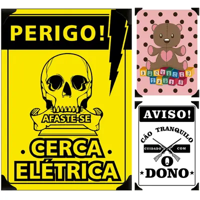 QUADRO DECORATIVO 20X30CM PLACA DE METAL ADESIVADO SINALIZACAO