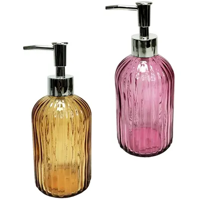 PORTA SABONETE LIQUIDO DE VIDRO REDONDO TRANSCOLOR 400ML