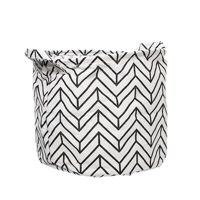 CESTO ORGANIZADOR DE POLIESTER REDONDO DOBRAVEL CLASSY COM ALCA 5L 16X20CM DE Ø
