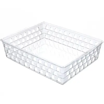 CESTO ORGANIZADOR DE PLASTICO RETANGULAR VAZADO COM ALCA 37X29X9CM