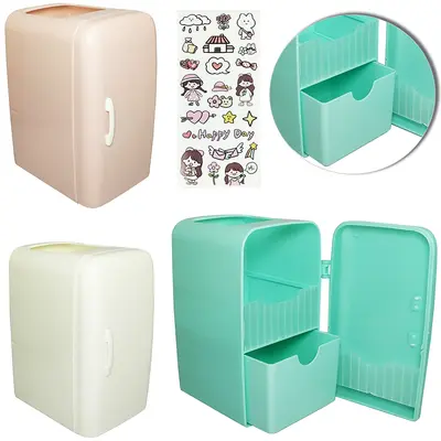 CAIXA ORGANIZADOR DE PLASTICO GELADEIRA COM GAVETA + ADESIVO 14X10X8CM