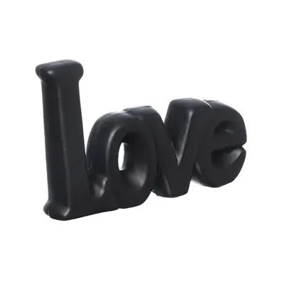ENFEITE LOVE DE PORCELANA PRETO 11X7,5X2,5CM
