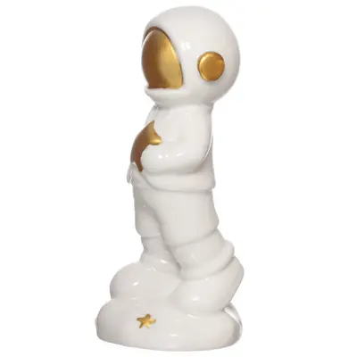 ENFEITE ASTRONAUTA ESTRELA DE PORCELANA 15X6,5X6CM